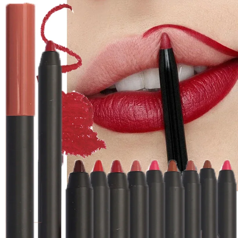 Matte Lip Liner Long Lasting Smooth Waterproof Nude Brown Lipliner Sexy Outline Filling Lips Contour Lipstick Pencil Cosmetics