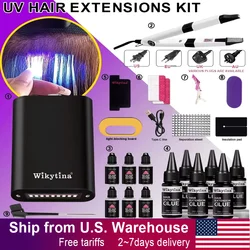 Advanced V Light Hair Extension Tools Kit with UV Glue Hair Extension Machine for Professional and Home Use