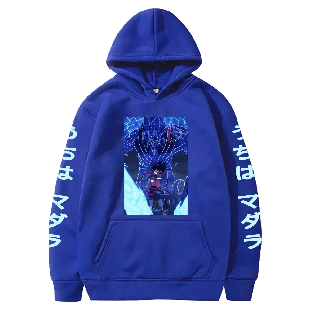 NARUTO Anime Clothing Uchiha Madara Cool Graphic Printed Hooded Men Women Manga Hoodies Streetwear Harajuku Sweatshirt