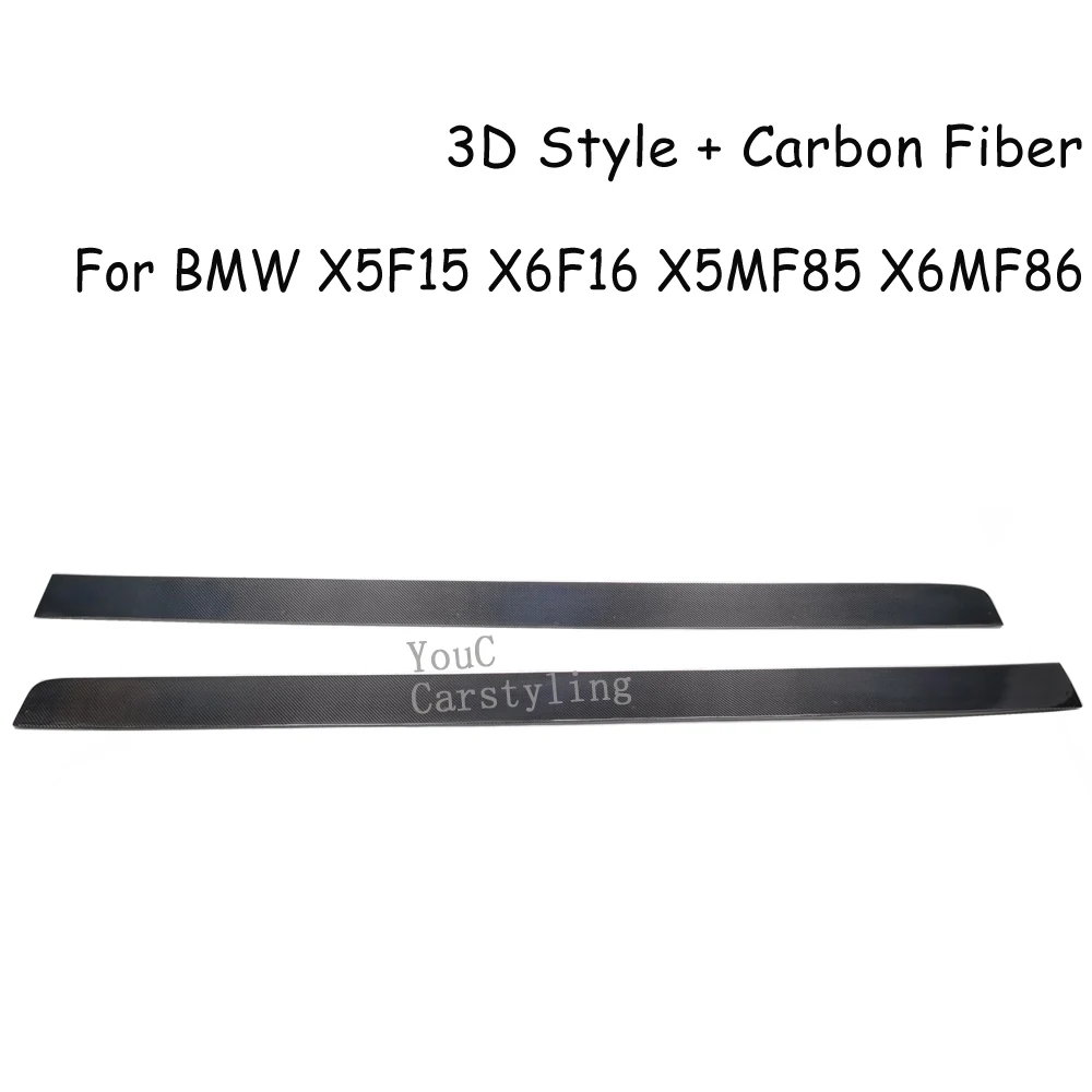 F15 3D Style Carbon Fiber Side Skirt  for BMW  X5 F15 X5M F85 & X6 F16 X6M F86 Sport 2014-2018 Bumper Lip Splitter