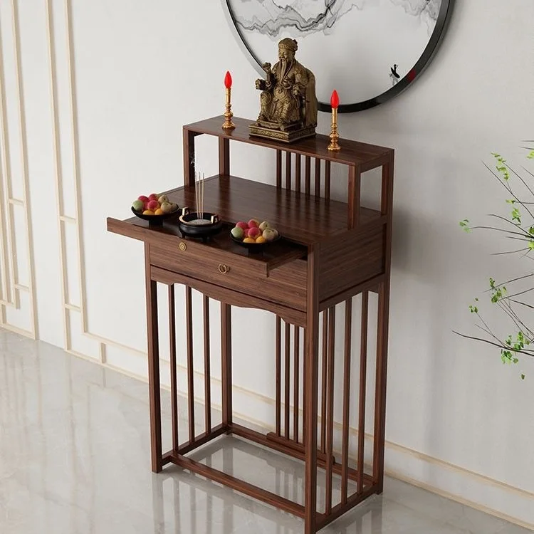 Cz niche new chinoiserie standing buddhist altar for home incense altar modern shrine guan gong