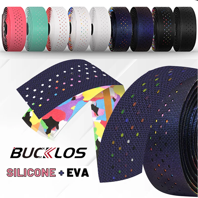 

BUCKLOS Silicone Handlebar Tape Speed Racing Bicycle Bar Tape Handle Warpper Band Non-Slip Road Bike Handlebar Winding Straps