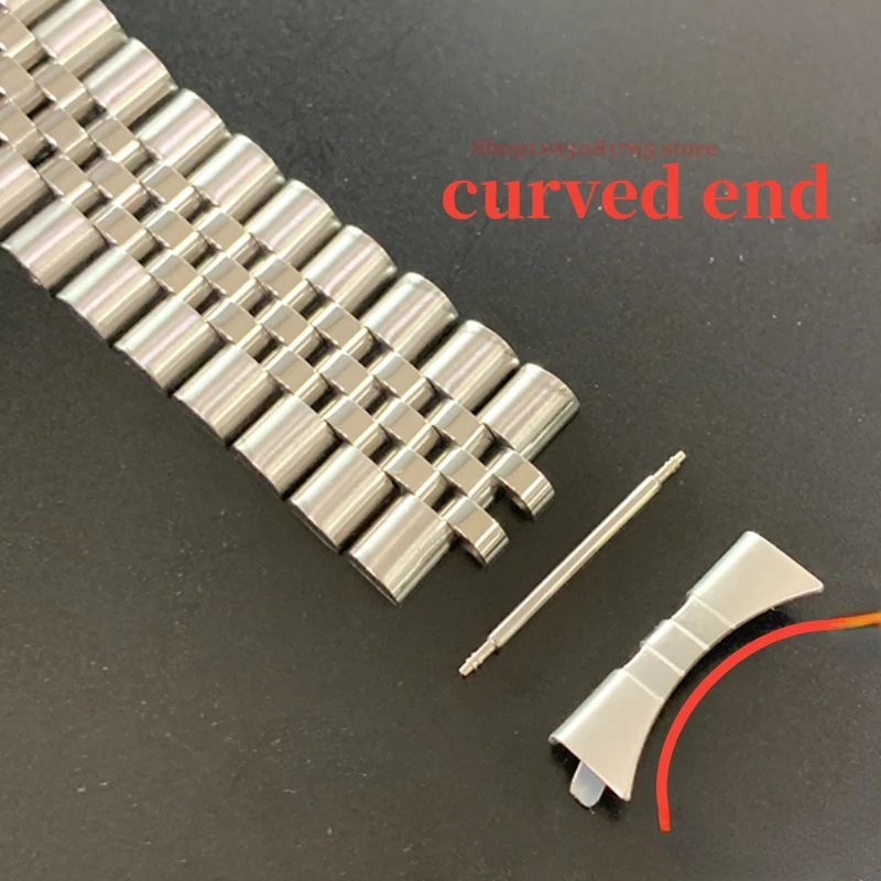 Curved End Metal Strap for Rolex 18/19/20/21/22mm Solid Stainless Steel Band Series DATEJUST Men Bracelet Accessories