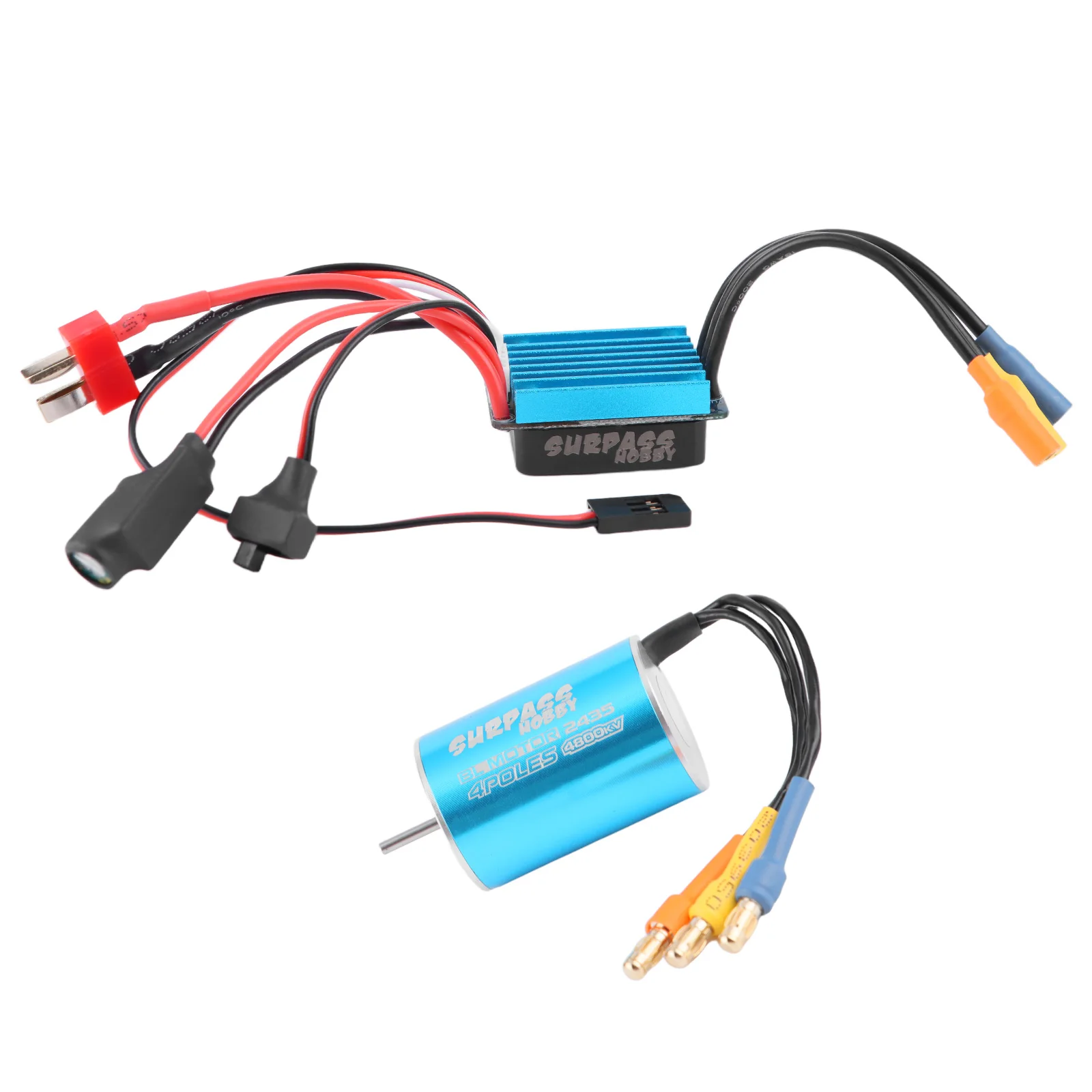 2435 4800KV Brushless Motor and 25A ESC Combo for 1/18 RC Car Truck Upgrades, Compatible with LaTrax Teton, Rally, SST