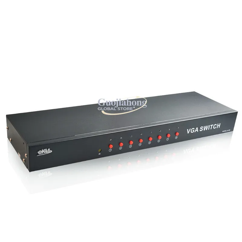 

eKL-814R VGA switching distributor 8 ports 8 in 4 out, with remote control, engineering grade 250Mhz