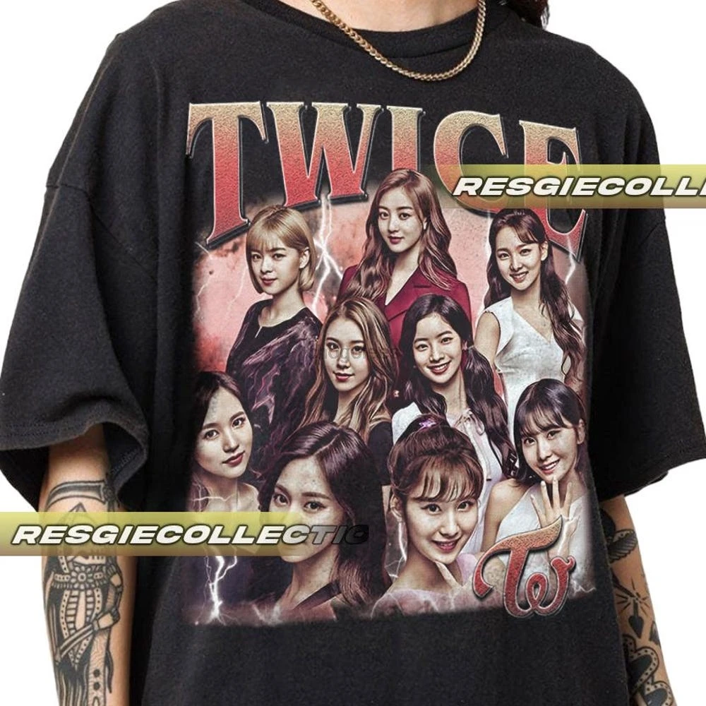 Twice Korean Pop Unisex Softstyle T-Shirt Kpop Fan Gift JYP Entertainment Merch Korean Music Tee Jihyo Sana Tzuyu Momo Nayeon Mi