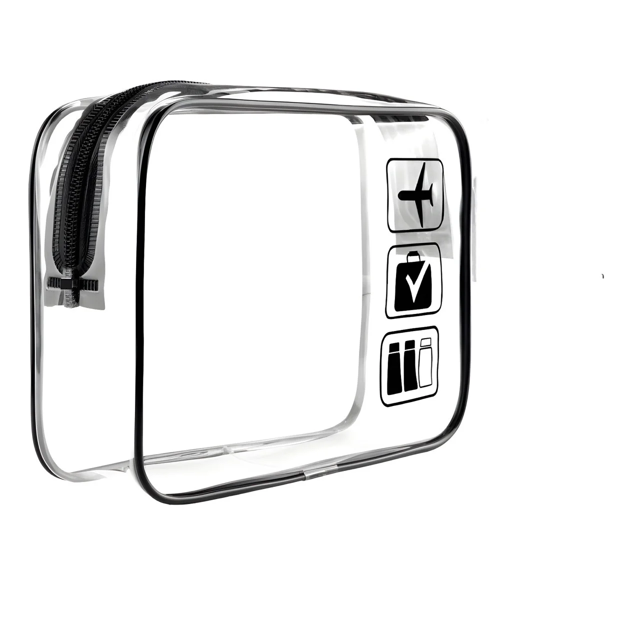 2 Peças de Bolsa Cosmética Transparente em PVC com Zíper, Impermeável, para Viagem, Necessaire Portátil para Maquiagem e Higiene Pessoal