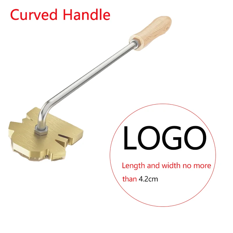 Aangepaste brandende ijzeren stempel DIY LOGO verwarming messing embosser zegels met handvat voor hout leer cake hamburger bruiloft feest ambacht