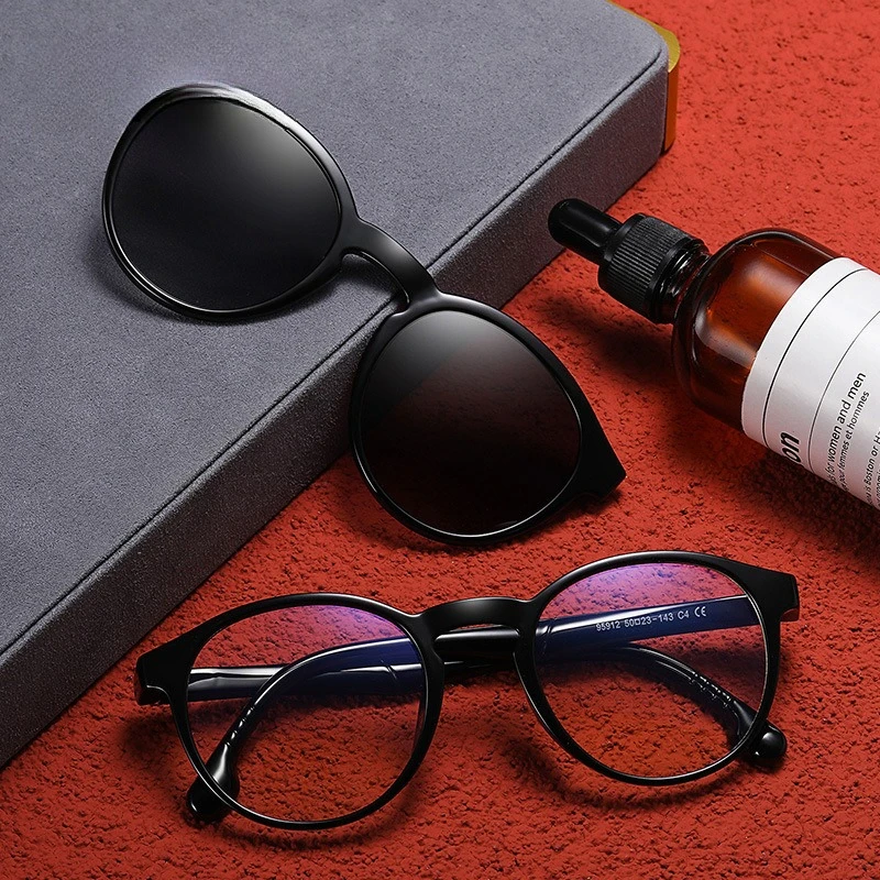 2 in 1 Vintage Round Magnet Clips On Glasses Frame Women Men myopia Prescription Eyeglasses Frames 2027 optical Lady Eyewear