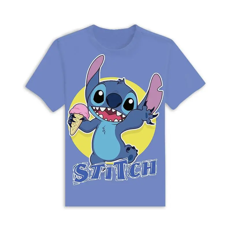 Été adulte enfants Disney Lilo point T-Shirt vacances point Costumes dessin animé haut col en o t-shirts vêtements de sport mode Streetwear