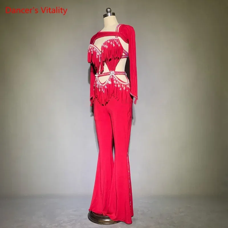 Belly Dance suit Jumpsuit Tassel Rompers Performance Clothes Profession Custom Female Adult Child Elegant Competition Clothing