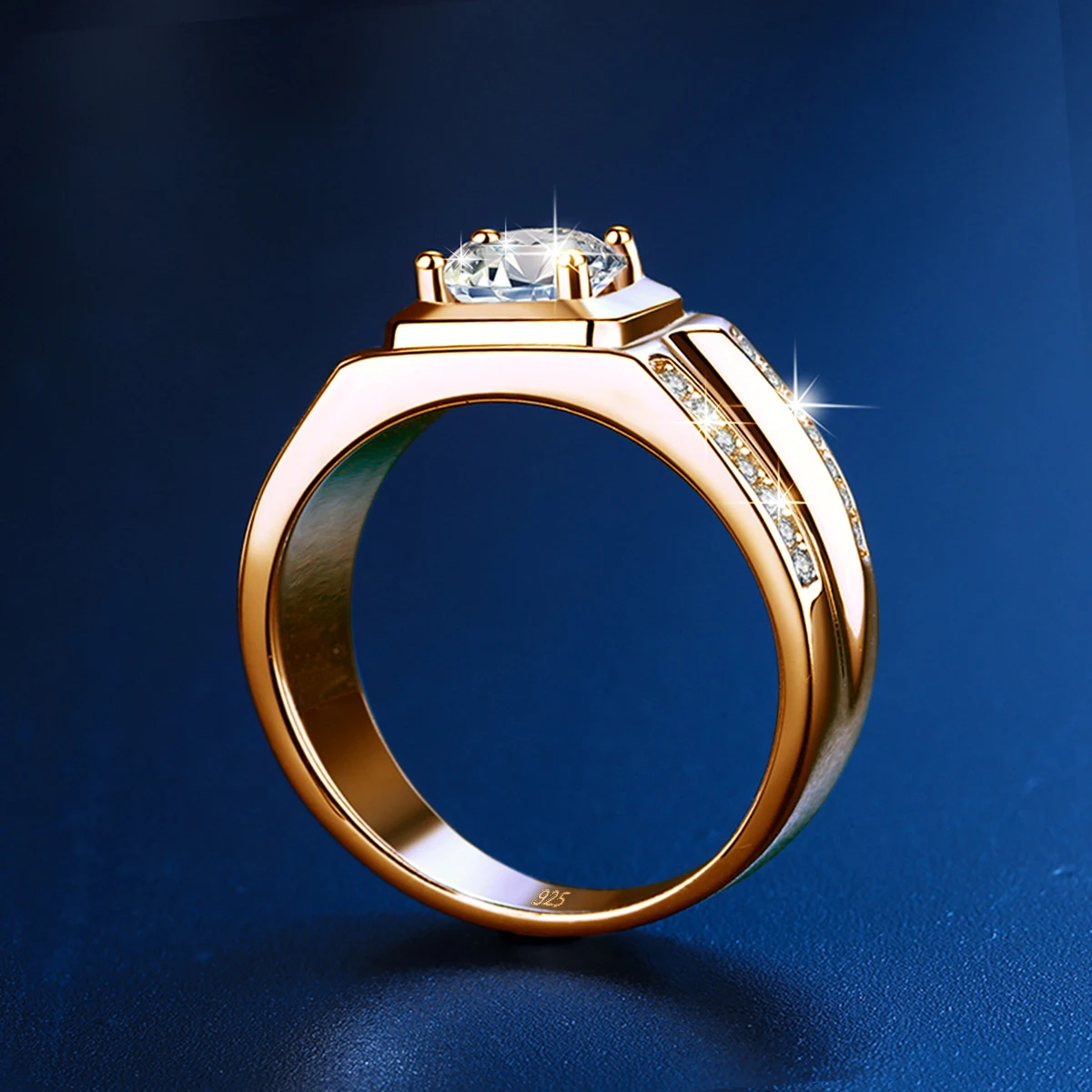 Trends 2025 Luxus Moissanite Ring Männer Hip Hop Hochzeit Band Original 925 Sterling Silber Pass Diamant Test Mit Zertifikat Geschenk – Detail 3