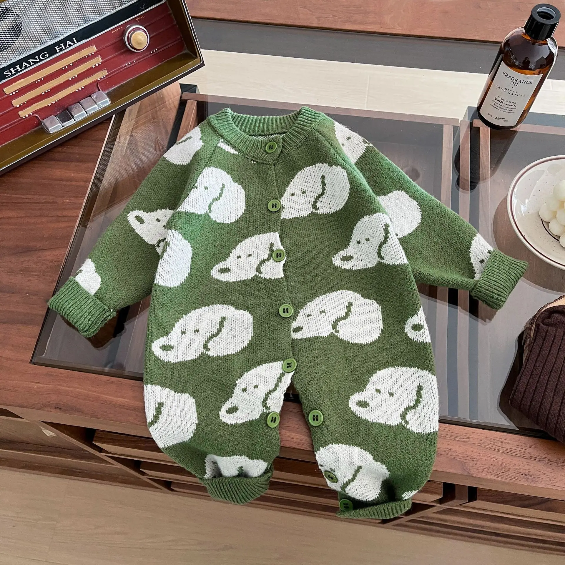 Knitted Cartoon Baby Rompers Jumpsuit Spring New Bodysuits for Girls Boys' Cartoon Embroidery Casual Toddler Climbing Clothes