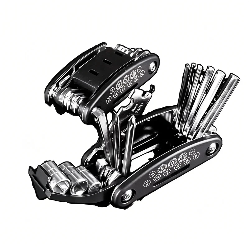 Conjunto de chaves de soquete 16 em 1, com cabeça giratória antiderrapante. Aço inoxidável durável para reparos domésticos e automotivos. Ferramenta Fácil e Universal.