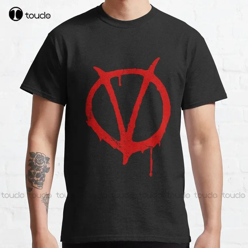 V For Vendetta Vintage Symbol Classic T-Shirt Custom Aldult Teen Unisex Digital Printing Tee Shirts Custom Gift Xs-5Xl Tshirt