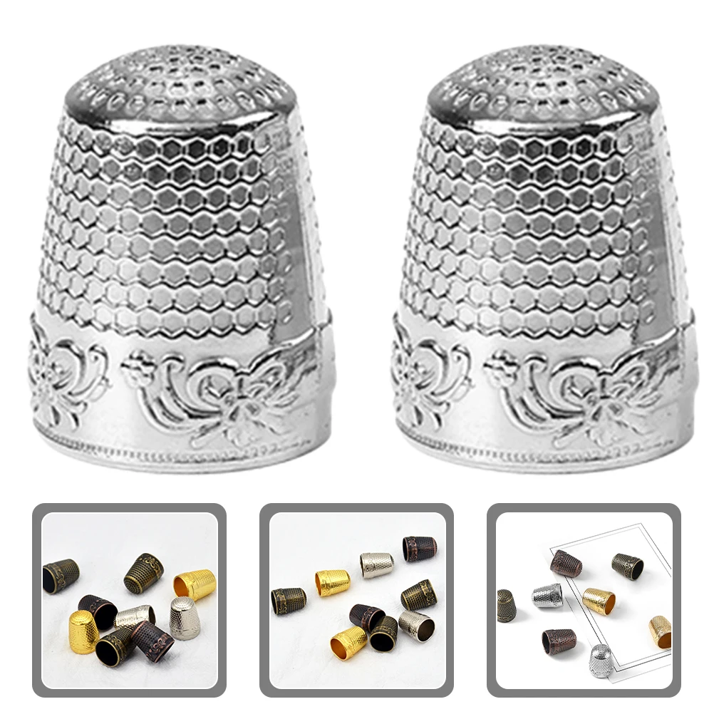 

10 Pcs Thimble Finger Cot for Sewing Embroidery Knitting Accessories Thimbles Pad Metal Pads Vintage