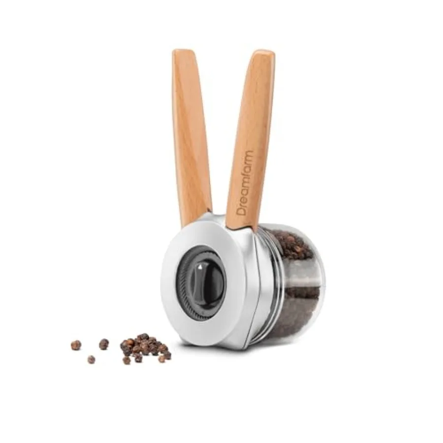 

Ortwo Original Ergonomic 1-or-2-Handed Re-Fillable Pepper Spice Seed Coffee Mill with 6 Grind Settings - 2oz Beechwood