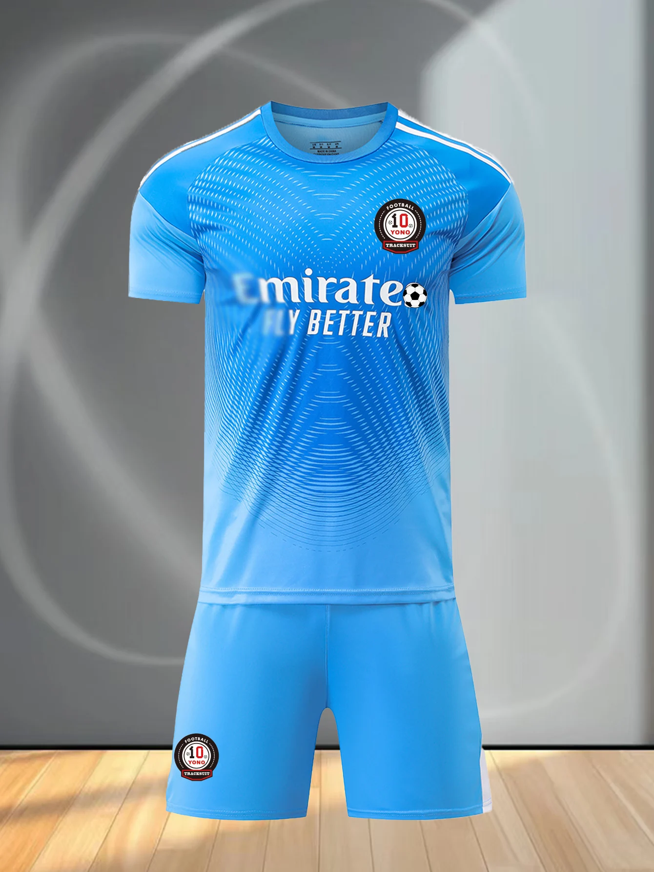 2025-2026 Season New Blue Goalkeeper Jersey Set Short Sleeved Jersey+Shorts Fan Version Unisex