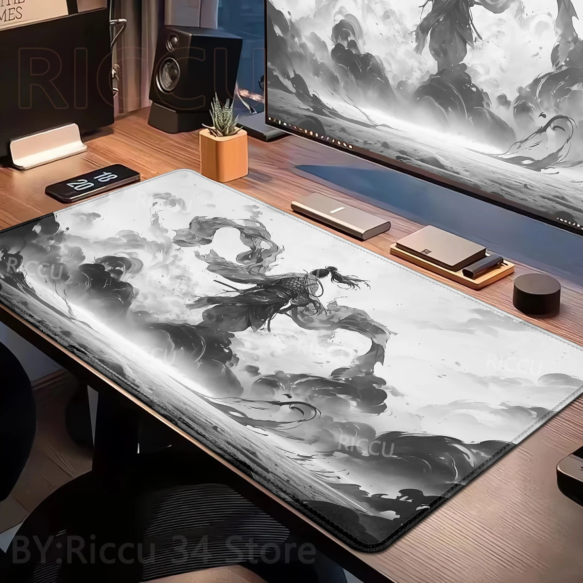 

HD Desk Mat Samurai Mouse Pad Large Computer Table Gaming Pc Setup Accessories Mousepad Anime Mousepad Gamer 900x400 Mats Office
