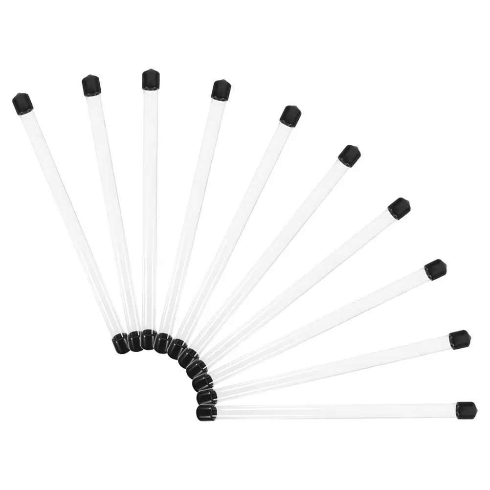 

10Pcs Clear Rigid Laboratory Round Tubes 230Mm Long 12Mm Diameter Black Caps Incense Stick Storage Plastic Tubing for DIY Crafts