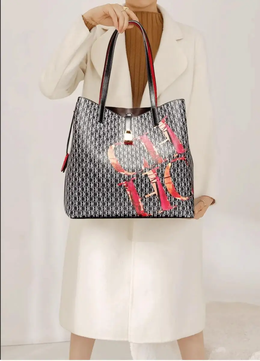

Women's Crossbody Bag Classic Temperament Style High Quality Letter Printing Women's Shoulder Bag Large Capacity Tote High