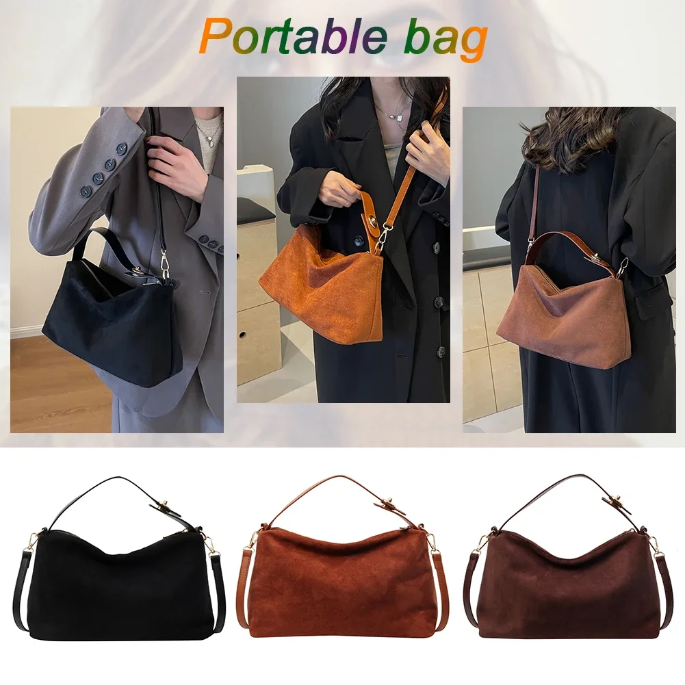 Autumn Winter New Fashionable Women's Shoulder Bags - Retro Matte Suede Crossbody Bags, Suitable for All Seasons, High End Retro