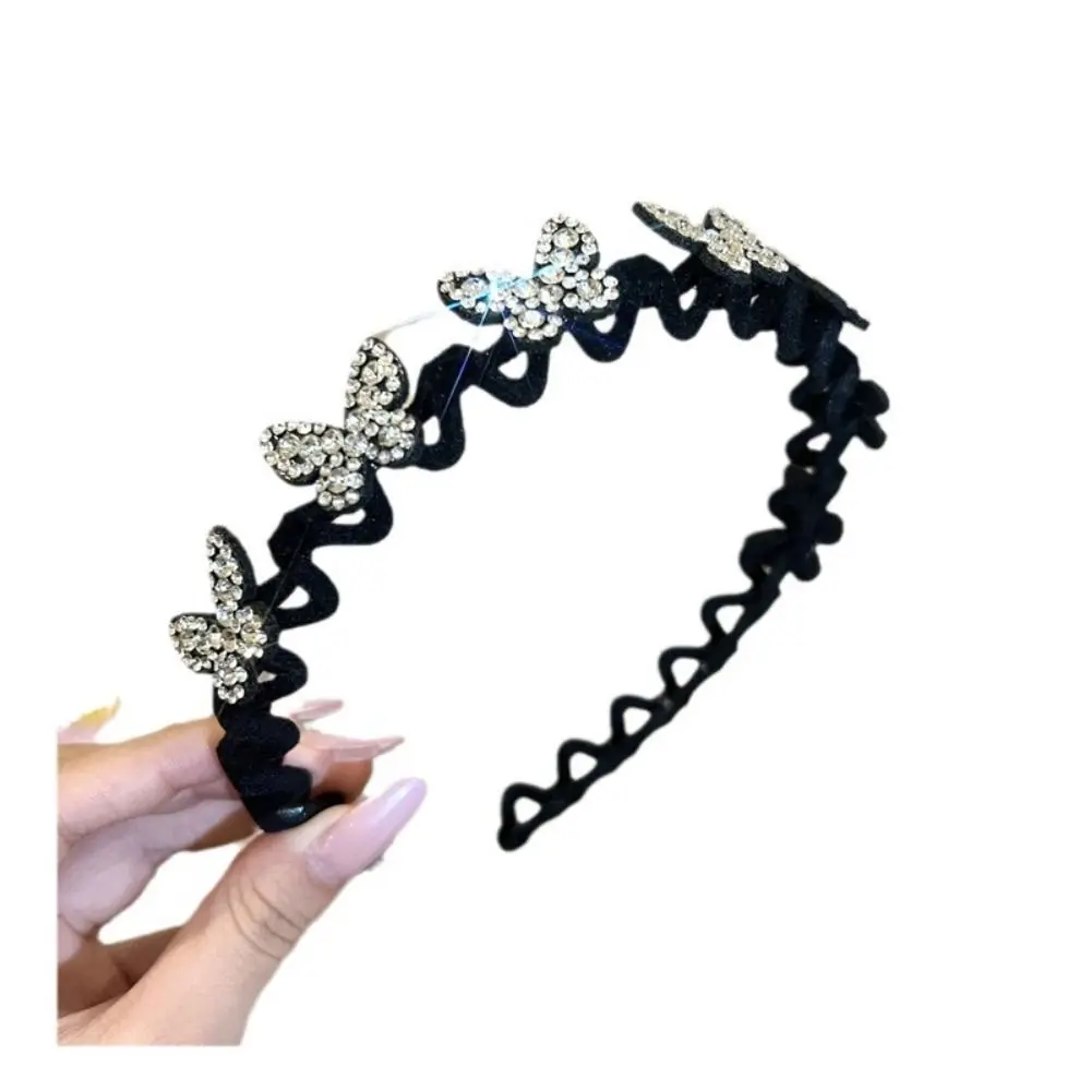 

Sweet Wavy Star Headband with Teeth Korean Style Rhinestone Hair Hoop Hairband Headwear Butterfly Hair Band Female
