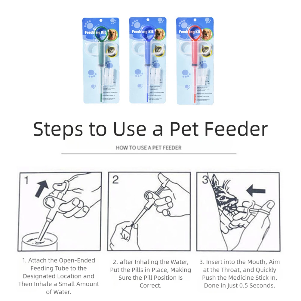 3 قطعة موزع حبوب الحيوانات الأليفة الاسترخاء الآمن الطب السائل تغذية لينة سيليكون حماية الجرعات الدقيقة روتين الدواء اليومي #6