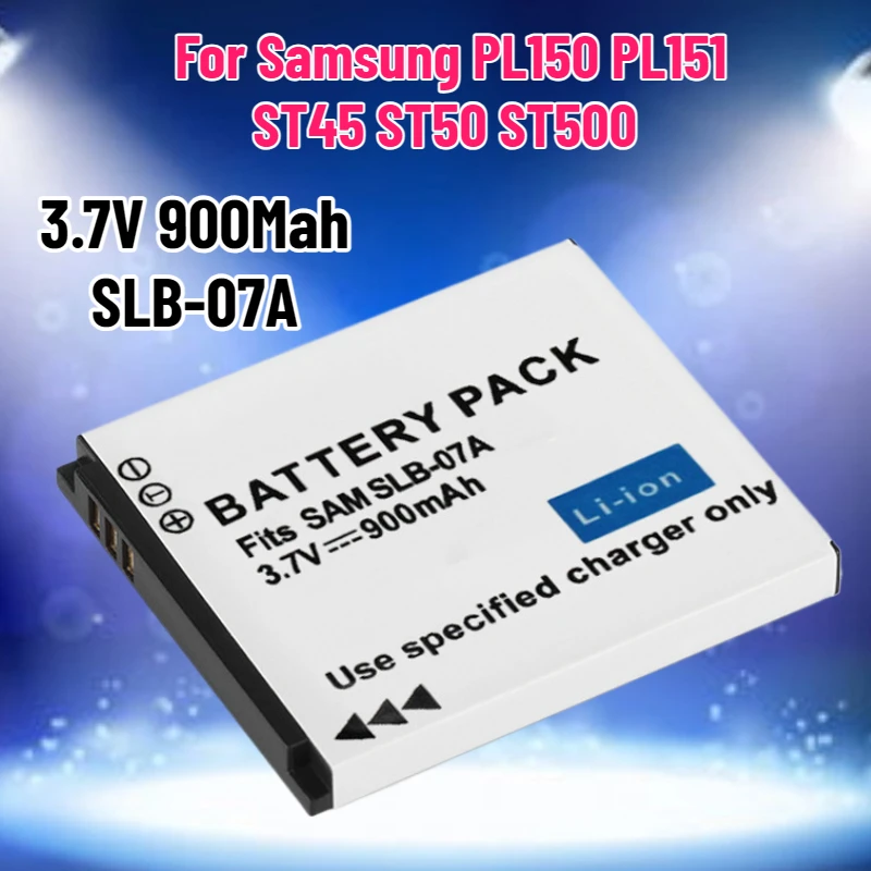 3.7V 900Mah SLB-07A for Samsung PL150 PL151 ST45 ST50 ST500 ST510 ST550 ST560 ST600 TL90 TL100 TL205 TL210 Camera Battery