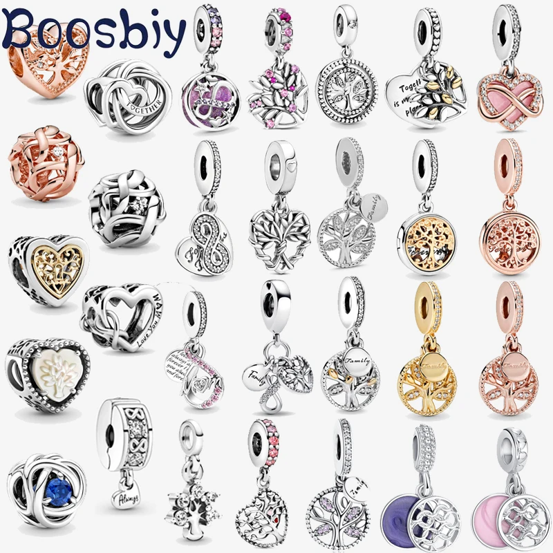 2Pcs/lot Eternal Tree of Love & The Source of Blood Charms Pendants Fits Brand Bracelets & Necklaces For Women DIY Jewelry Gift