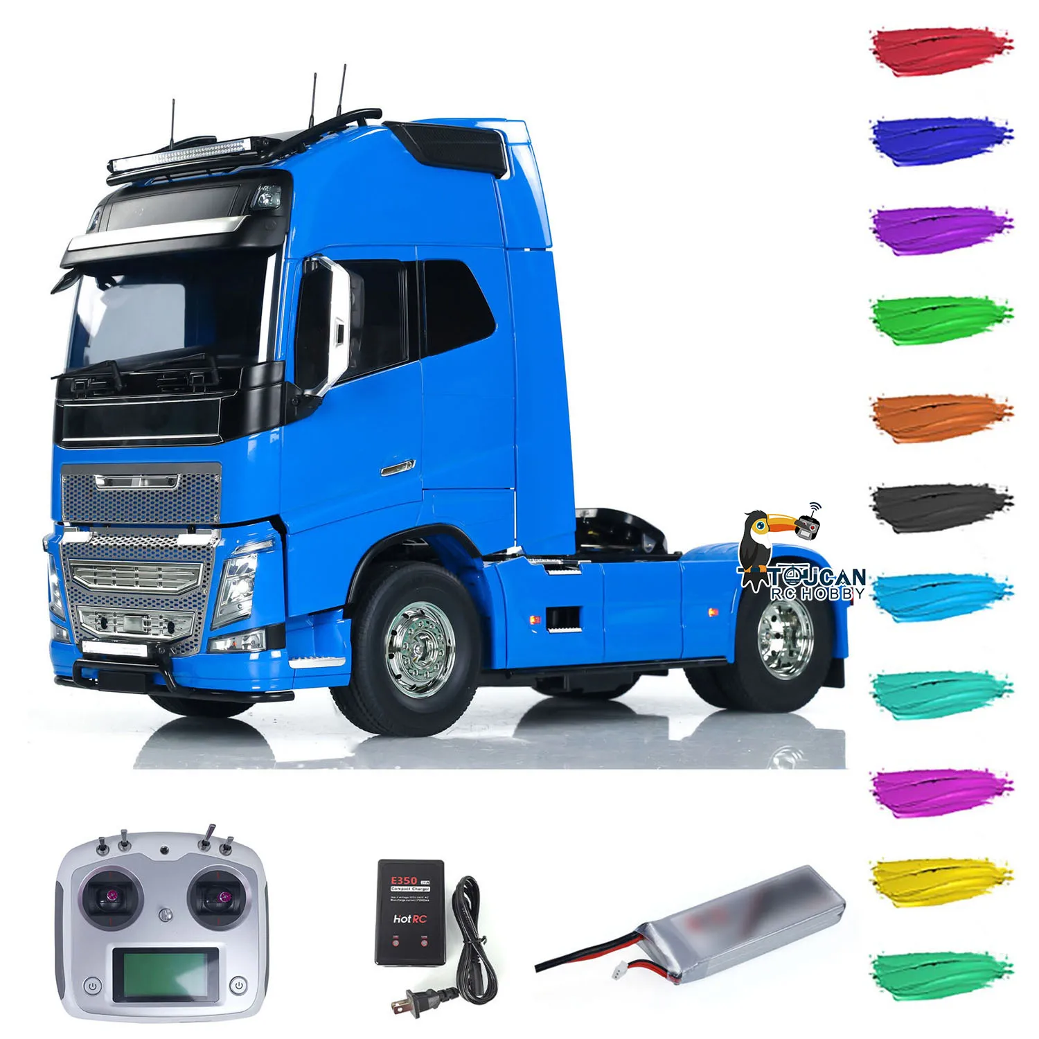 1/14 RTR 4x2 RC Tractor Truck FH16 56375 XL750 3-speed DIY Painted Finished Controlled Vehicle Light Sound Car for Boy THZH1978