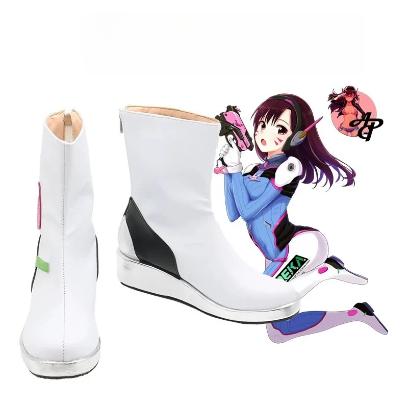 

Game Anime Cosplay Boots Dva Overwatch Shoes Adult Halloween Party Costume Accessories Custom Made