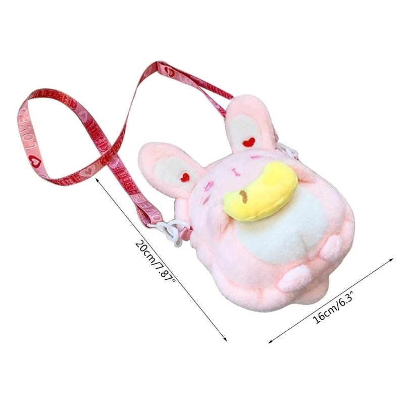 Túi đeo chéo cho bé gái Tuổi teen Túi đeo vai thỏ hoạt hình dễ thương Túi đeo vai sang trọng 15UB
