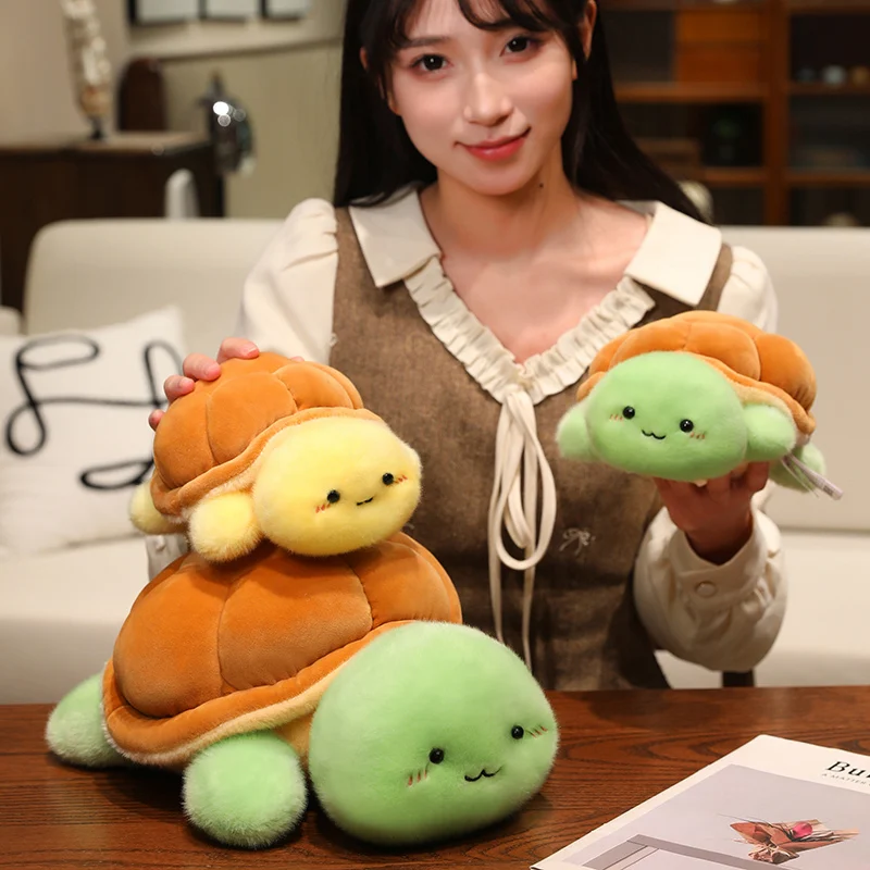 Fluffy Turtle Plush Toy Chubby Little Tortoise Doll Comfortable Aquatic Animal Stuffed Pillow Soft Sea Turtle Sleep Cushion - view 6