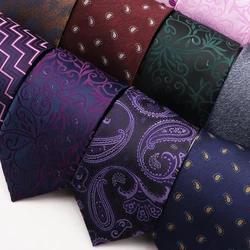 New Classic Deep Purple Striped Polyester Neckties For Men's Business Daily Wear Wedding Accessories Man Fit Group Party Office