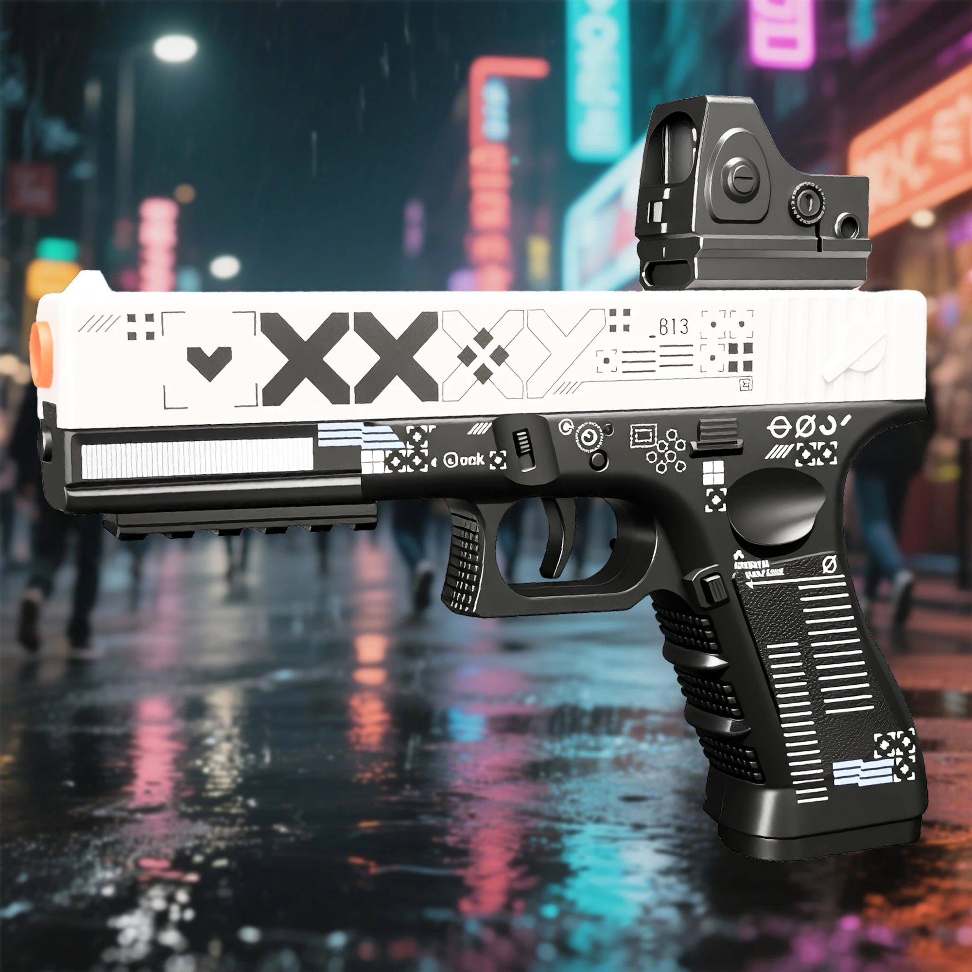 Blaster gun, electric ball blaster pistol, Orbeez gun, cool toy gun, rechargeable splash ball toy, suitable for outdoor activiti