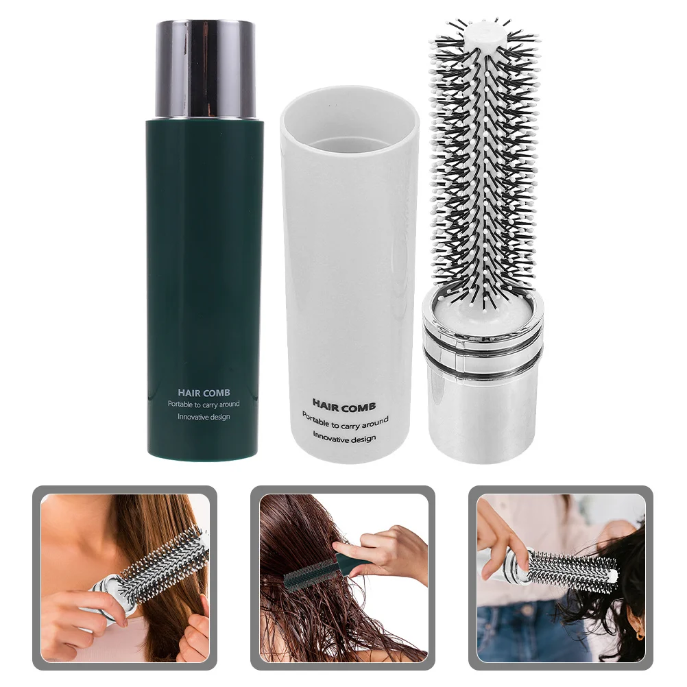 

2 шт. роликовых щеток для сушки волос, компактная щетка для укладки, дорожный размер, для всех типов волос, для женщин и мужчин, для ежедневного использования