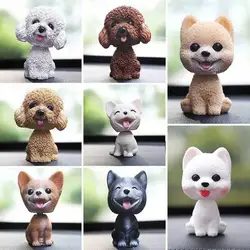 New Shaking Head Dog Ornament Cute Nodding Decoration Gift Car Interior Resin Dog Decoration