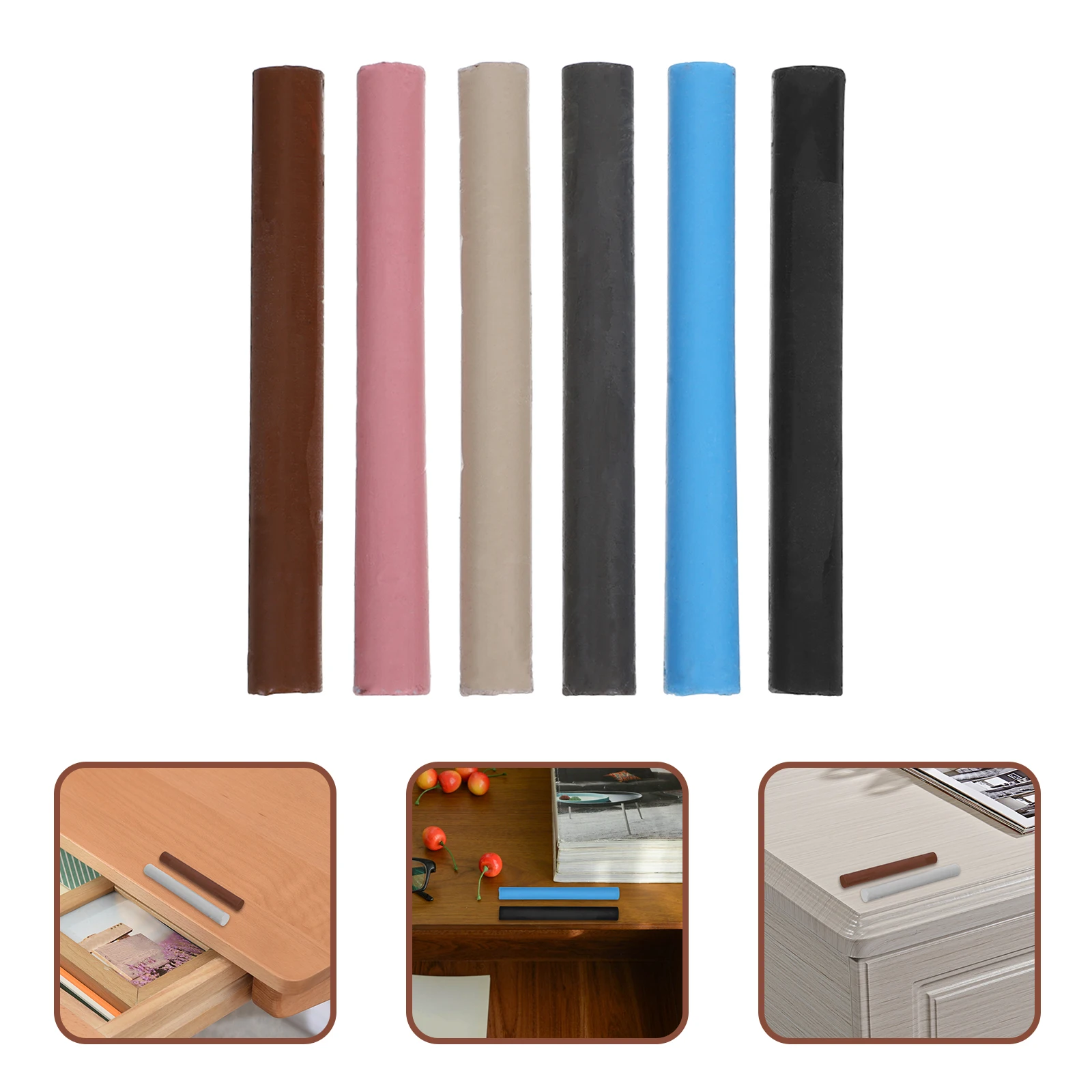 

6pcs Furniture Wax Filler Sticks Multi Color Scratch Repair Markers Durable Easy Application For Floors Doors Tables Wood Floor