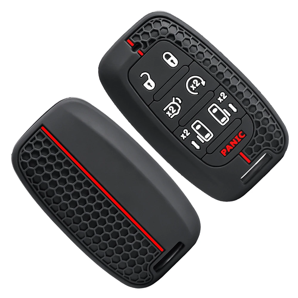 Silicone Soft Key Case For Chrysler Pacifica 2017 2018 2019 2020 Voyager 2022 Proximity Smart Remote 7 Buttons Key Car Keyless