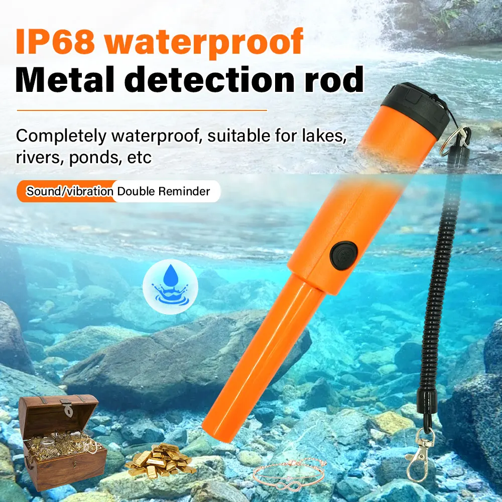 Portable Metal Detector TC-116 Fully waterproof Adjustable LED light Handheld Detector Precise location Search for gold metal