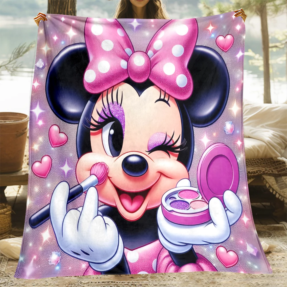 Mickey and Minnie HD Printed Flannel Thin Blanket.Four Season Blanket.for Sofa,beds,living Rooms,travel Picnic Blanket Gifts