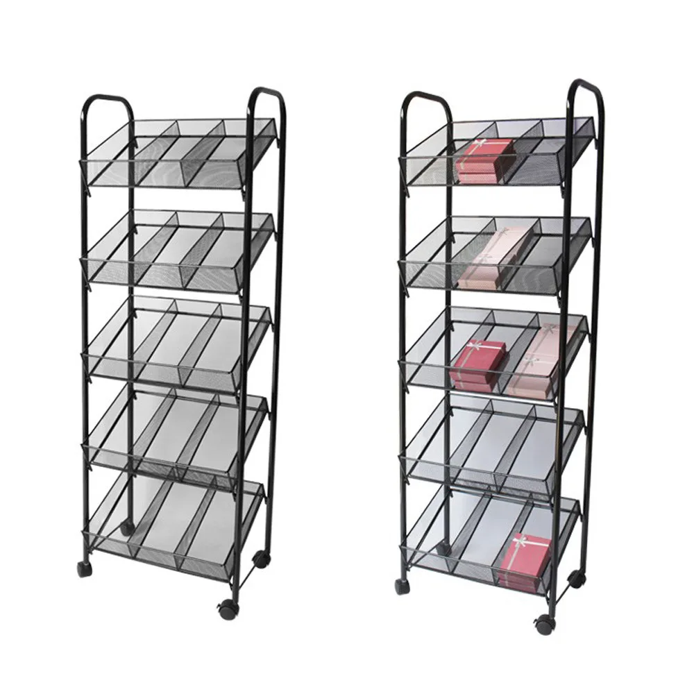 Inclined four-story five-story trolley, inclined basket, mask, cosmetics, snacks, store shelves, supermarket shelves, grocery