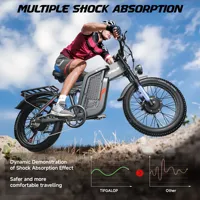 New TIFGALOP F7 2000W 52V 24AH Ebike 35mph Top  Electric Bicycle 20 inch Fat Tire Hydraulic oil brake,dual shock absor