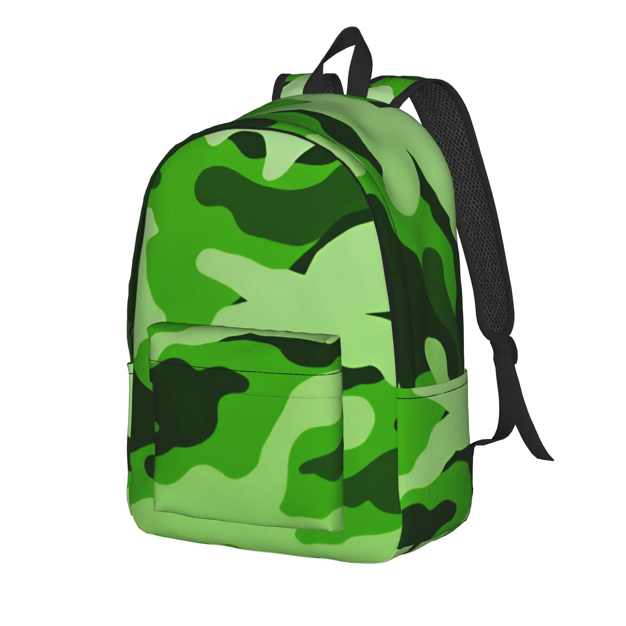 Vivid Green Jungle Camo Backpack  University Backpacks Teen Kawaii School Bags Design Big Rucksack