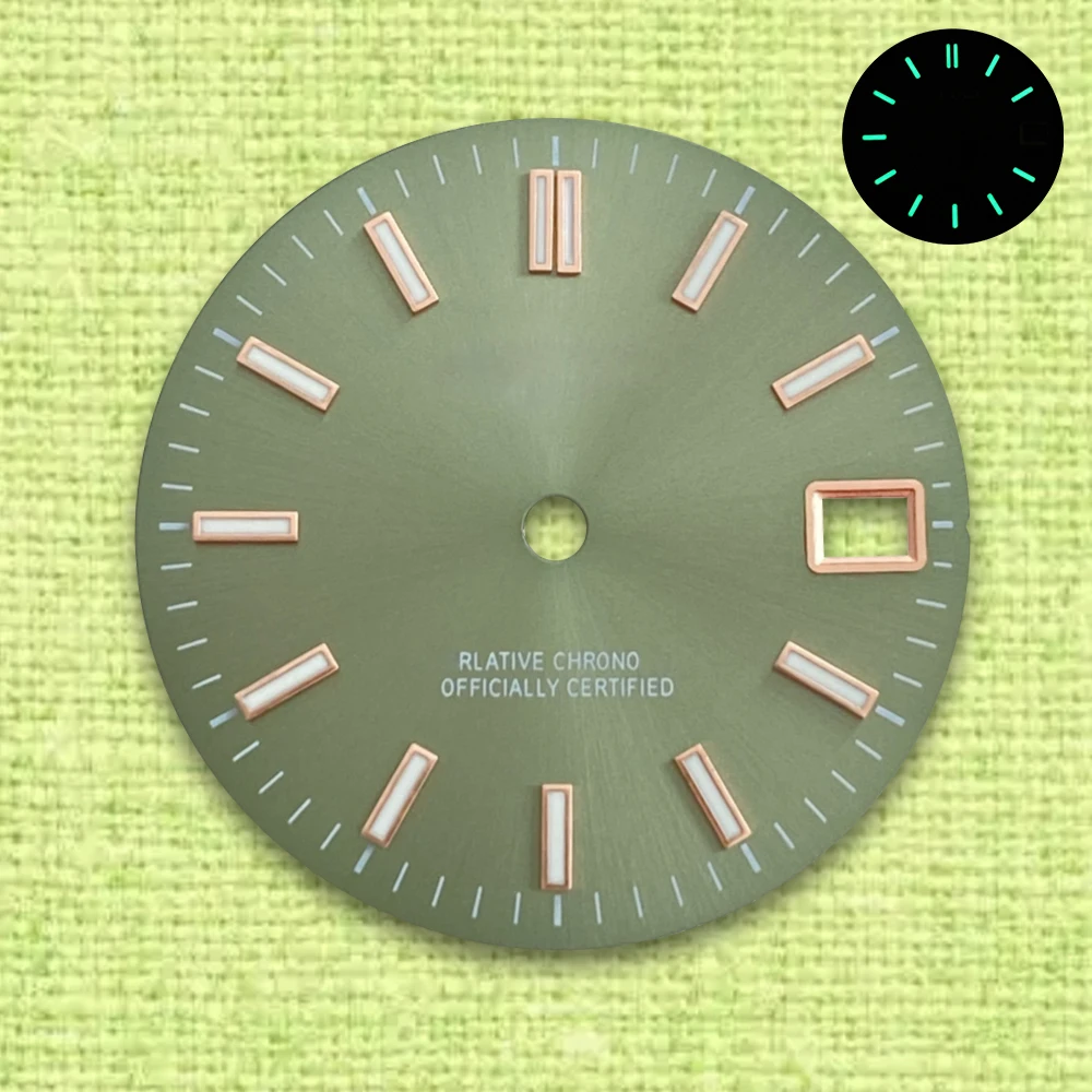 Montre à mouvement automatique japonaise Sunaged, cadran avec logo S, bleu, gris, vert, Shoous, adapté pour NH35, NH36, 4R, 7S, 28.5mm