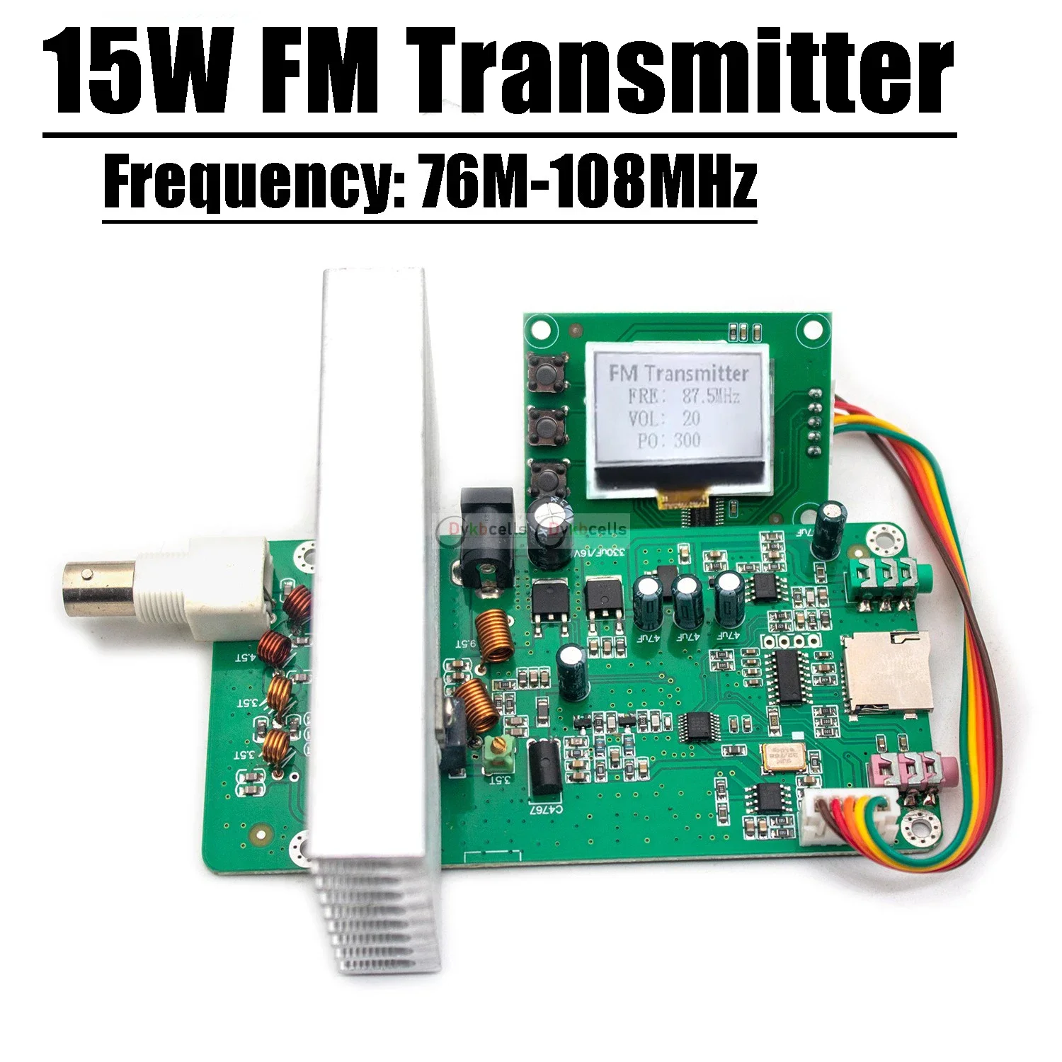 15W nadajnik FM PLL Stereo Audio FM nadawanie cyfrowy wyświetlacz na parkingu kościelnym odbiornik stacji radiowej