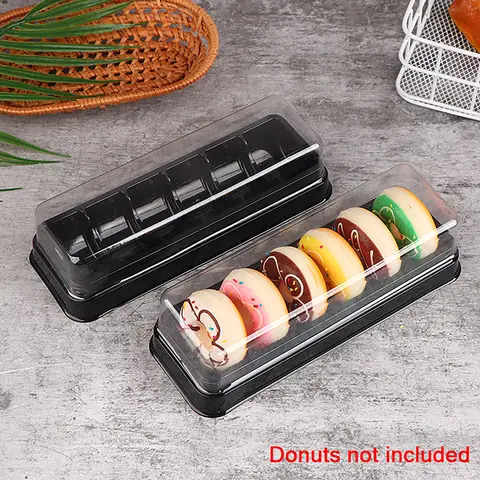 Scatole da 10 pezzi Mini contenitori per torte Vassoi regalo Macarons in plastica Confezione di cioccolato Scatole trasparenti per snack per feste di biscotti