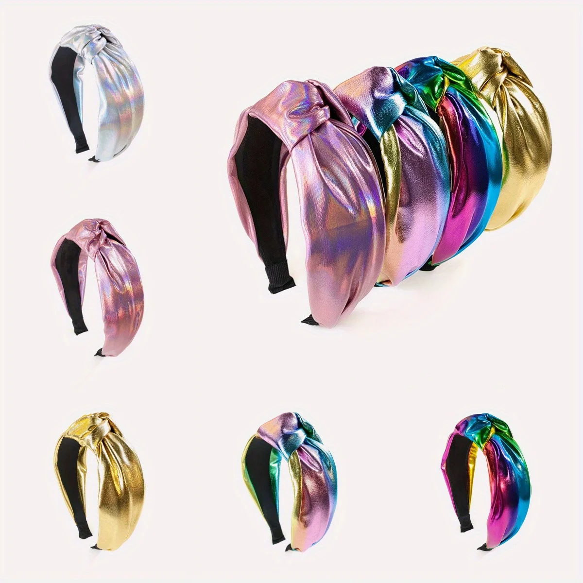 

Twist Headband with Color Block Design Textured Knotted Hair Accessory Retro Elegant Style for Daily & Banquet