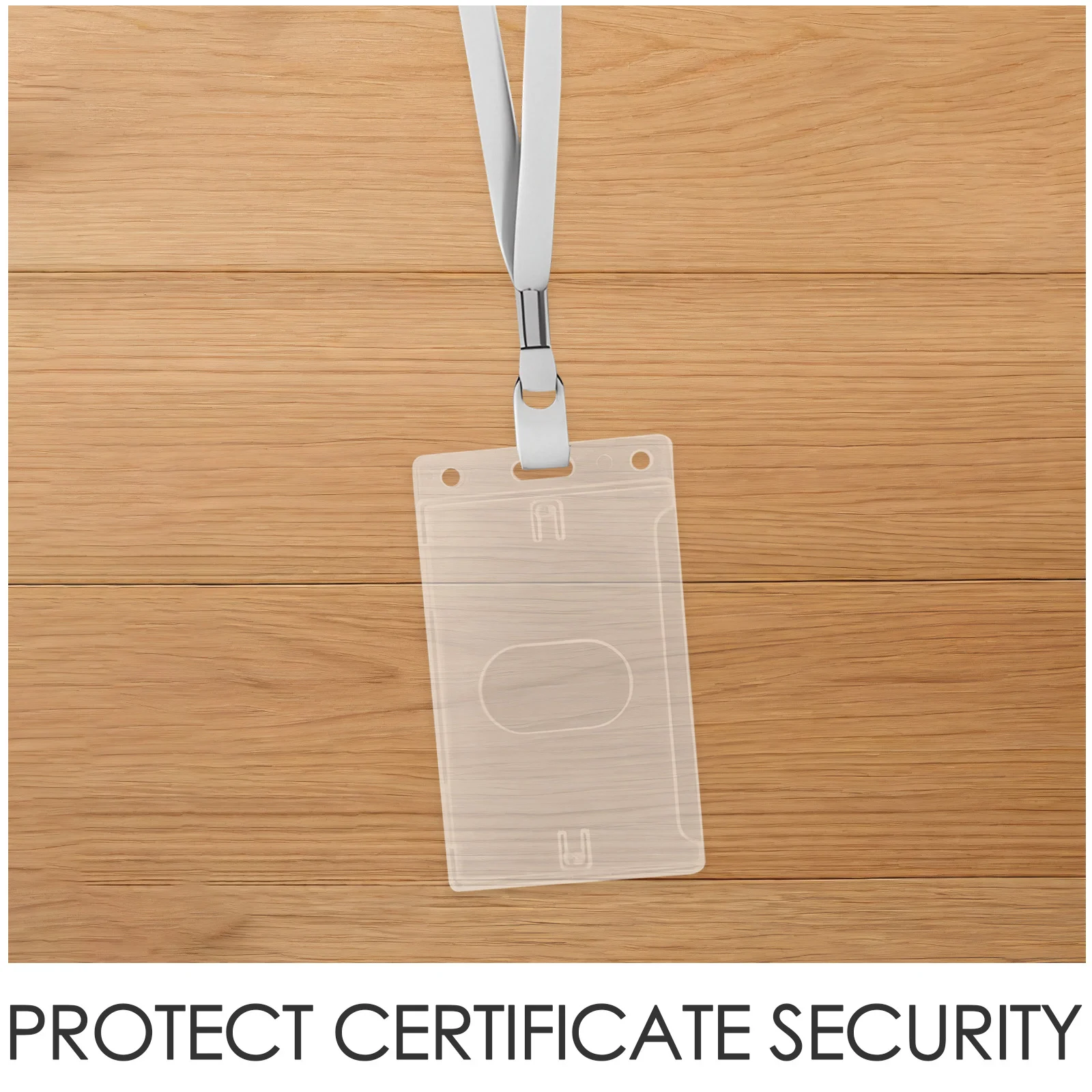 15 قطعة حافظة بطاقات شفافة من البلاستيك الشفاف حامل شارة الهوية حافظة صلبة عمودية لشارات اسم الهوية حماية الشريحة إدراج المدرسة #5